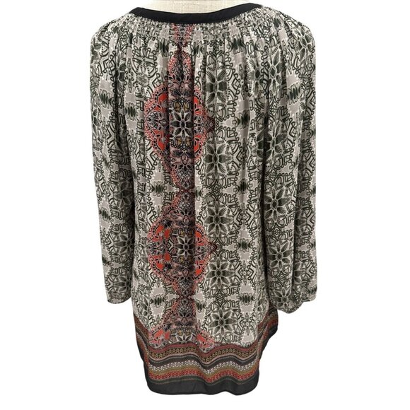 Dr2 Bohemian Paisley Tunic Top With Tassel Tie Neckline & Elastic Cuffs size xl - Picture 6 of 12